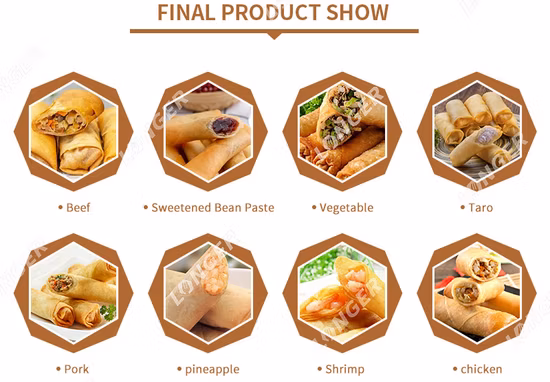 Preço da máquina de fazer rolinho primavera comercial totalmente automática Lumpia