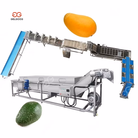Linha de produção de limpeza, enceramento, secagem e classificação de frutas